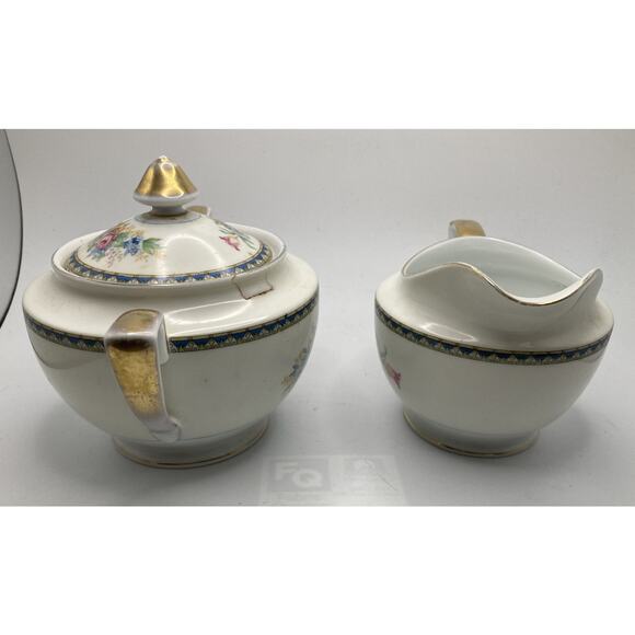 Meito China Sugar Bowl & Creamer Set - Vintage Ceramic Made in Japan - Picture 2 of 13